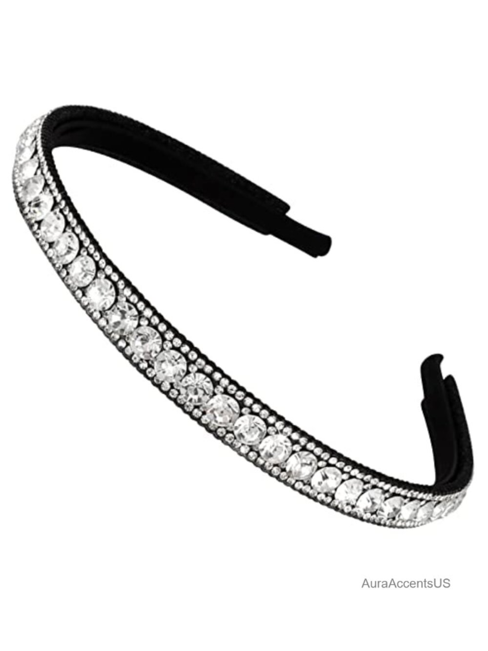 Rhinestone Headband Silver Bling Sparkly Diamond Hair Band for Bridal,
